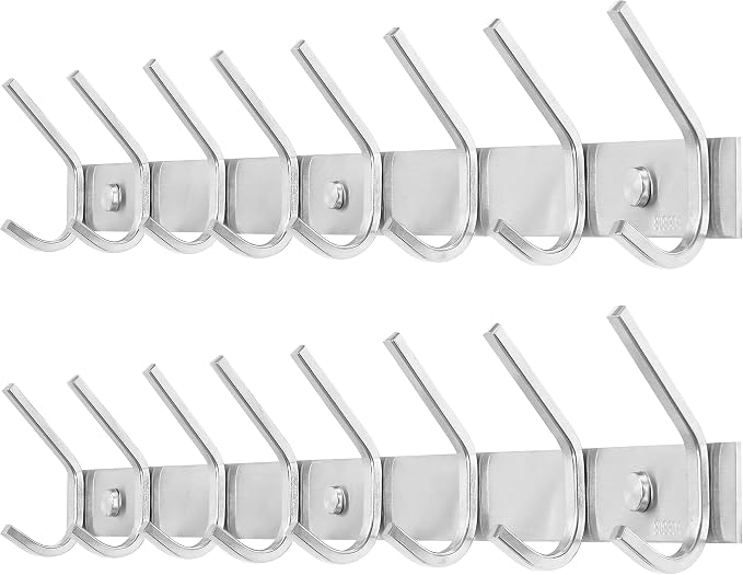 WEBI 2 Packs, Heavy Duty 24 Inch Stainless Steel 304 Hook Rail Coat Rack - Image 9