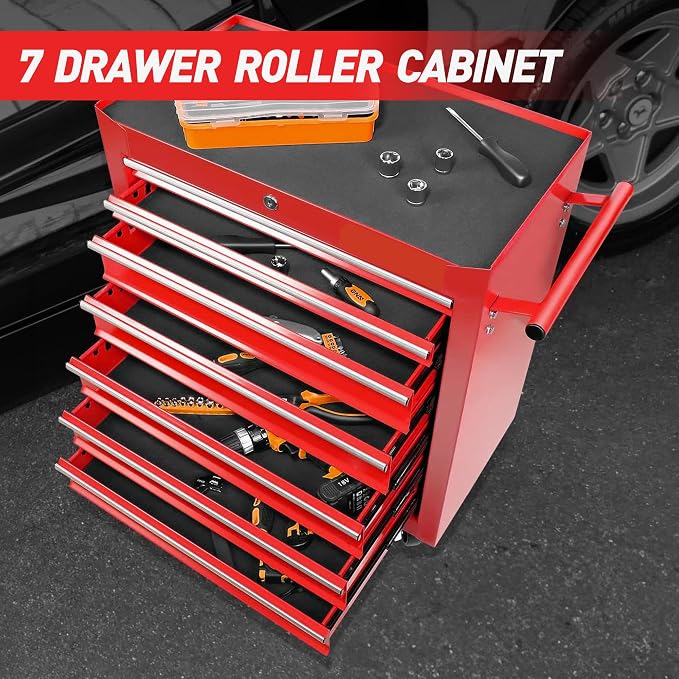 Rolling Tool Chest with 7-Drawer Tool Box with Wheels, Repair Shop - Image 5