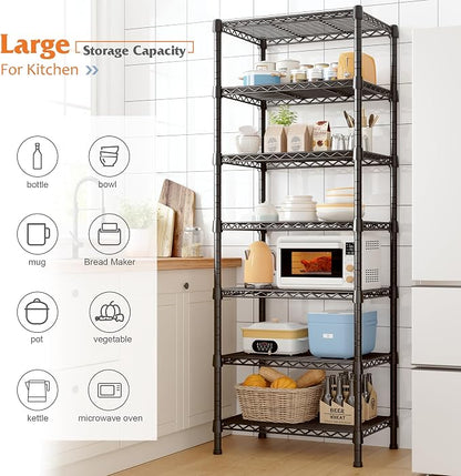 REIBII 7-Tier Metal Shelving Unit, 71’’H x 18’’W x 18’’D, 1176 LBS Weight - Image 8