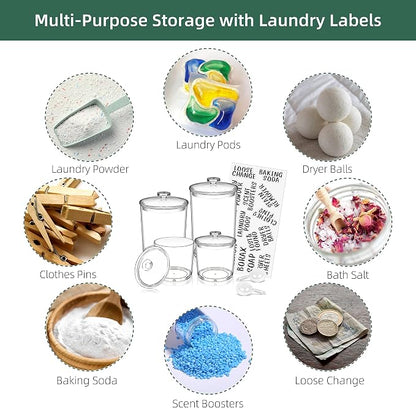 4 Pack Laundry Room Organization Jars - Image 7