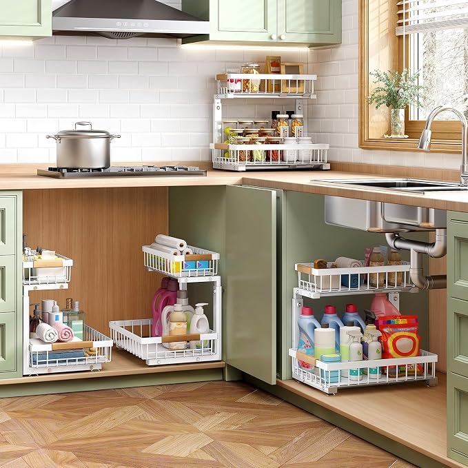 Under Sink Organizer, 2 Packs 2 Tier Under Sink Organizers and Storage - Image 9
