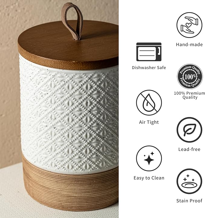 Miamolo Ceramic Coffee Container Kitchen Food Storage Jars - Image 5