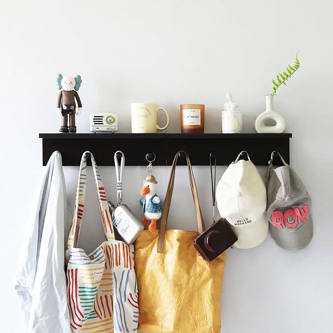 Entrance Coat Rack ，Coat Hooks, Wall-Mounted Wooden Hook Rack, Wall-Mounted - Image 2