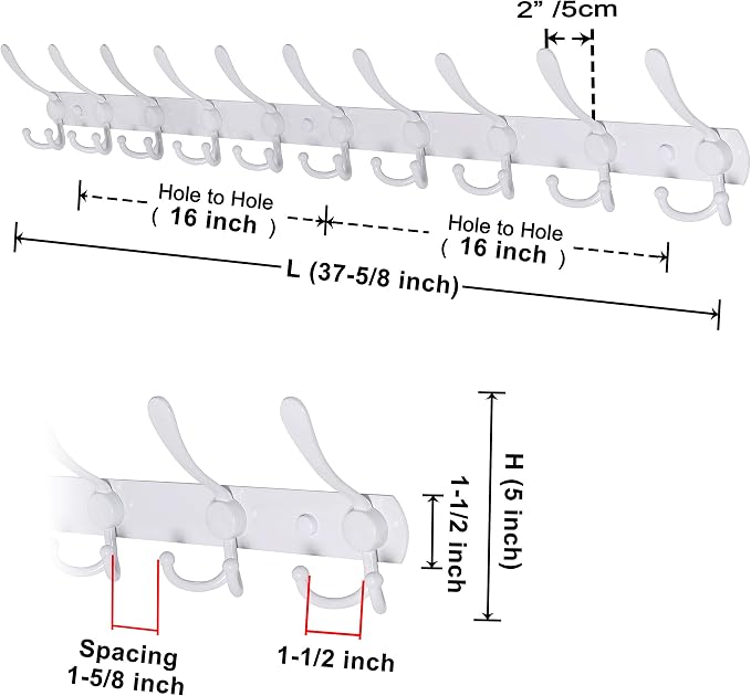 Dseap Coat Rack Wall Mount - Image 2