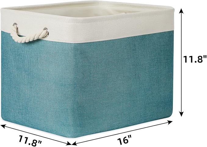 Bidtakay Foldable Storage Bins Set of 2 Tall Cloth Baskets 16" X 11.8" X 11.8" - Image 7