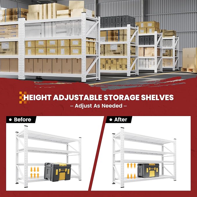 48" Wide Storage Shelves, 2000LBS Garage Shelving Heavy Duty, Standing Shelf - Image 4