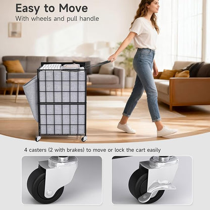 90L Laundry Basket with Wheels, Large Capacity Laundry Hamper with Removable - Image 5
