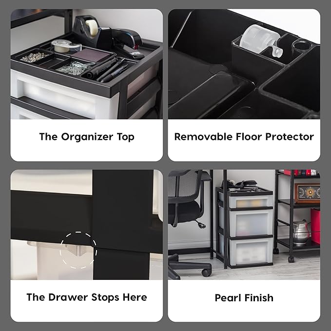 IRIS USA 3-Drawer Storage Cart, office essentials, classroom items, and - Image 5