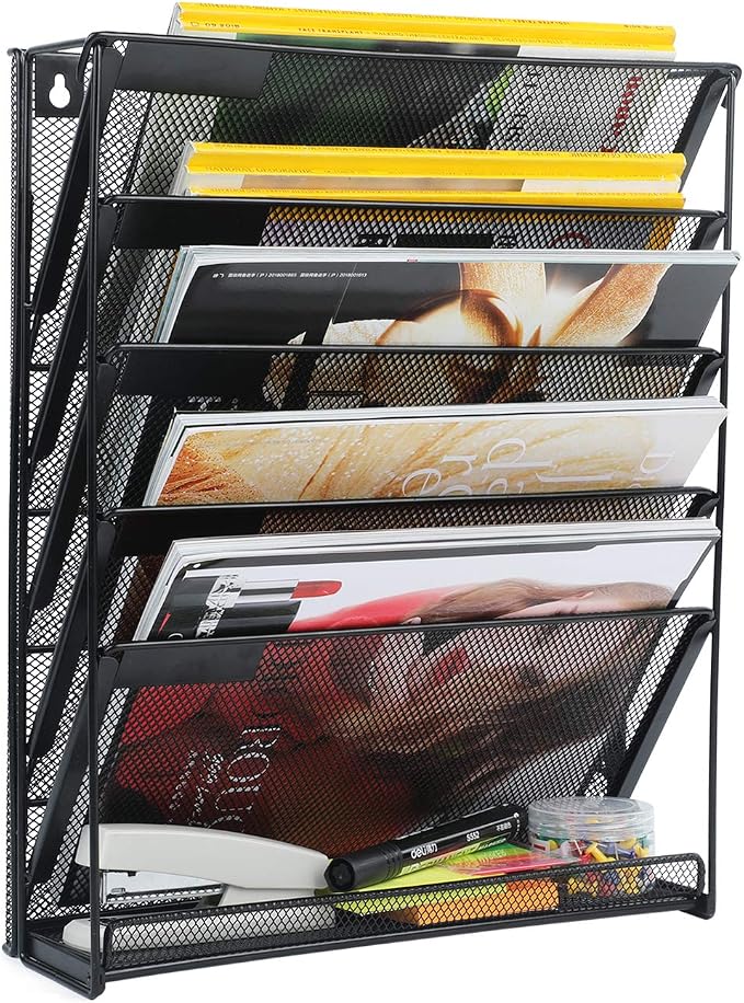 samstar Wall File Holder, 6-Tier Hanging Wall File Organizer Wall Mount Paper by Samstar