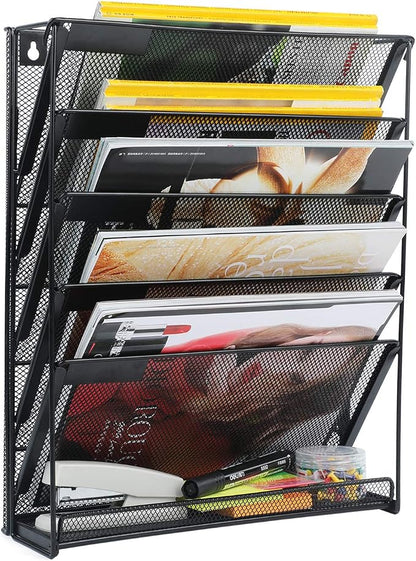 samstar Wall File Holder, 6-Tier Hanging Wall File Organizer Wall Mount Paper by Samstar