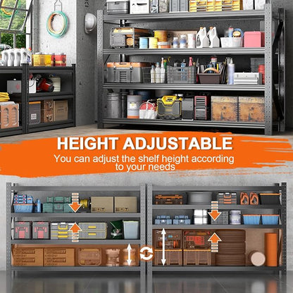 48''W Heavy Duty Storage Shelves, 3600LBS Metal Garage Shelving Units, 4 Tier - Image 3
