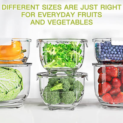 LUXEAR Fresh Produce Vegetable Fruit Storage Containers 3Piece Set, Partitioned - Image 8