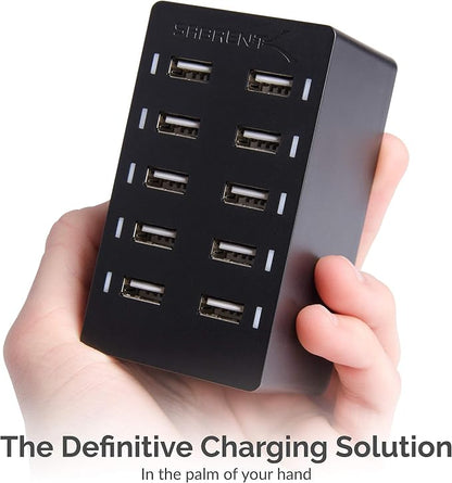 SABRENT 60W 10-Port USB Charging Station, Auto-Detect | 12A family-sized - Image 6