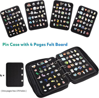Enamel Pin Display Pages Pin Carrying Case, Pins Collection Storage Organizer - Image 3