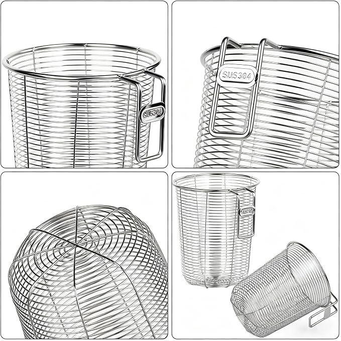 Dish Rack, Stainless Steel Kitchen Drain Basket, Compact Utensil Drying Rack - Image 3