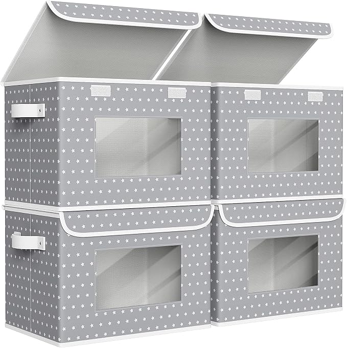 Univivi Fabric Foldable Storage Boxes Large Collapsible Stackable Storage Bins by Univivi
