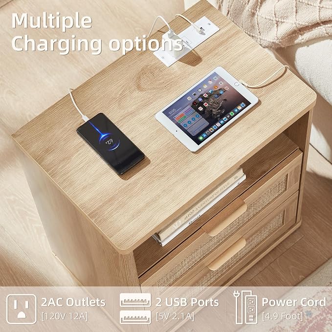 LEYAOYAO Rattan Night Stand - Image 3