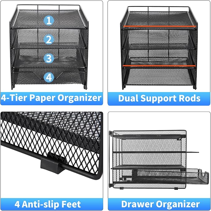 OPNICE Desk Organizer, 4-Tier Desktop File Organizer - Image 6