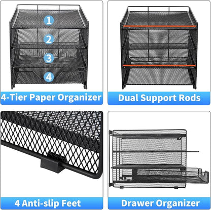 OPNICE Desk Organizer, 4-Tier Desktop File Organizer - Image 6