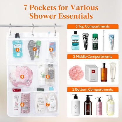 Lifewit Mesh Shower Caddy, 7 Pockets Hanging Shower Organizer - Image 3