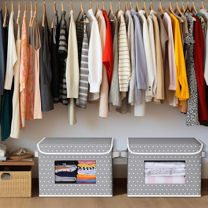 Univivi Fabric Foldable Storage Boxes Large Collapsible Stackable Storage Bins - Image 6