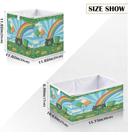 St Patrick's Day Shamrock Field Leprechaun Hat Coins Closet Organizers Storage - Image 3
