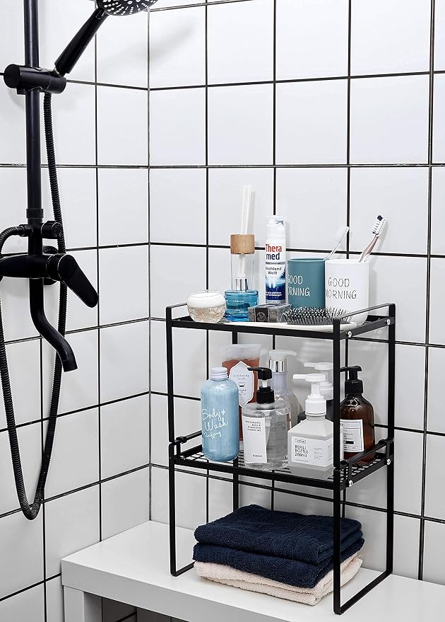 2pk Kitchen Cabinet Shelf Counter Organizer Rack Pantry Storage Bathroom - Image 9