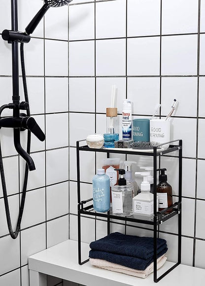 2pk Kitchen Cabinet Shelf Counter Organizer Rack Pantry Storage Bathroom - Image 9
