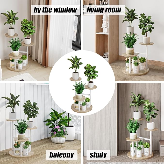 INGIORDAR Plant Stand Indoor Outdoor Corner Plant Shelf - Image 7