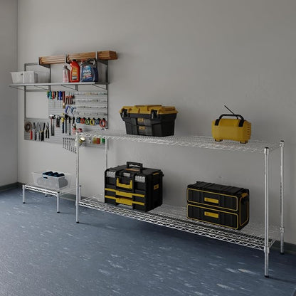 18" Deep x 72" Wide x 34" Height Wire Shelving Kit | 2-Tier | NSF Commercial - Image 2