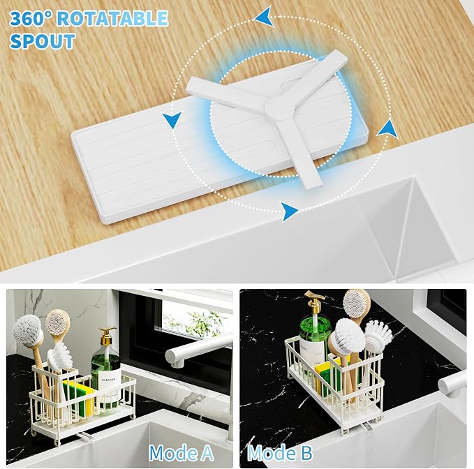 Cisily Cream Sponge Holder for Kitchen Sink, Sink Caddy Organizer - Image 3