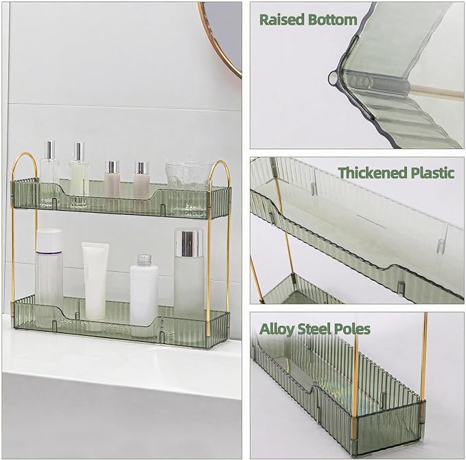 YCIA&DONE 2 Tiers Narrow Vanity Makeup Organizer, Bathroom Organizers - Image 3