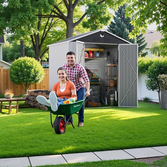 Metal Storage Shed, Outdoor Storage Building 8x6, Large Backyard Shed - Image 9