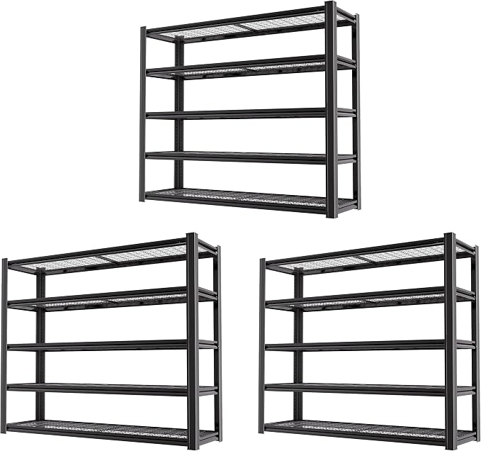 62" W x 24" D x 84" H Garage Shelving Heavy Duty Metal Shelving 5000LBS Storage by LIJIUHOME