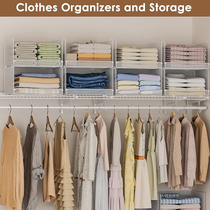Tiaoheka 5-Tier Stackable Closet Organizers and Storage, Metal Wire Storage - Image 4