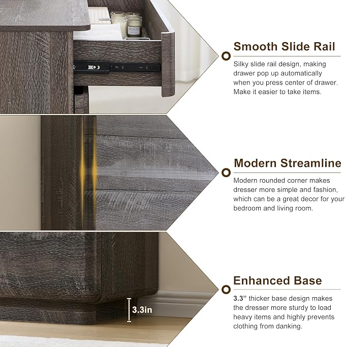 ACCOHOHO Modern 5 Drawer Dresser - Image 5