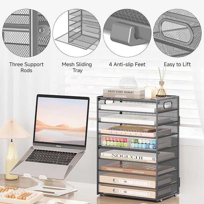 SUBEKYU 9 Tier Paper Organizer for Desk - Image 4