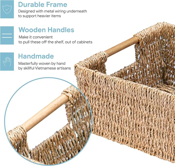 Large Natural Wicker Basket Rectangular - Image 4