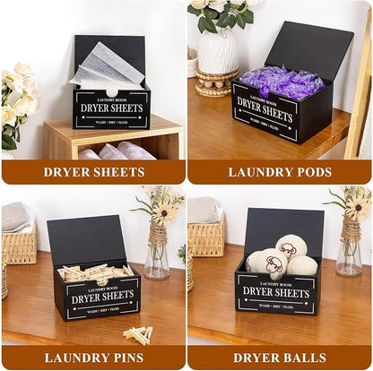 HouseJoy Dryer Sheet Holder-Black Dryer Sheet Container - Image 7
