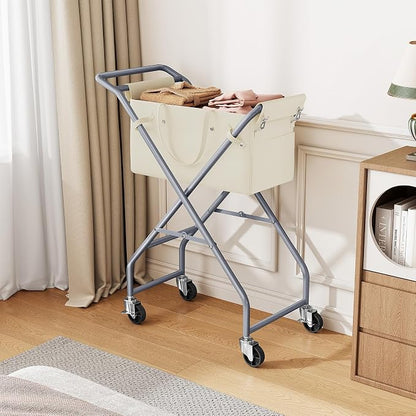 No-Bend Laundry Cart- Rolling Hamper - Image 10
