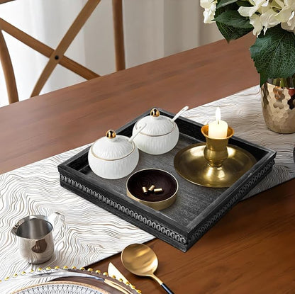 MAONAME Wood Serving Tray, Farmhouse Wooden Tray - Image 4