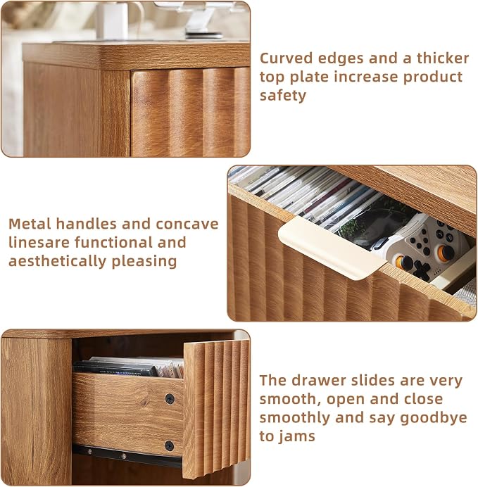 LEYAOYAO Fluted Nightstand - Image 4