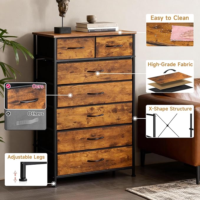 Mifuro Tall Dresser for Bedroom, Vertical Storage Organizer Tower - Image 8