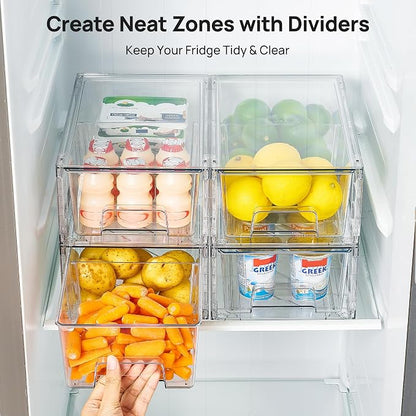 Vtopmart 8 Pack Clear Stackable Storage Drawers, Pull-Out Organizers, 4 Tall - Image 5