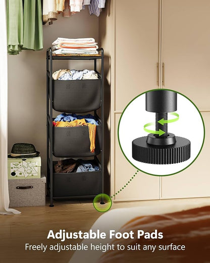 3 Section Laundry Sorter with Removable Bags, 120L Vertical Laundry Hamper with - Image 6