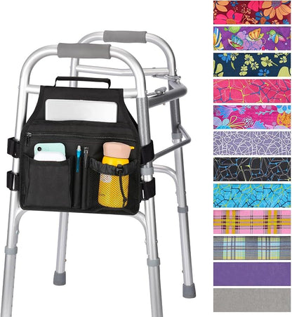 supregear Side Walker Bag, Walker Accessories Bag w/Cup Holder, Folding Walker by SupreGear