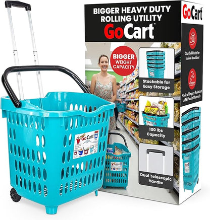 dbest products Bigger GoCart Grocery Cart Rolling Shopping Laundry Basket on by dbestproductsInc