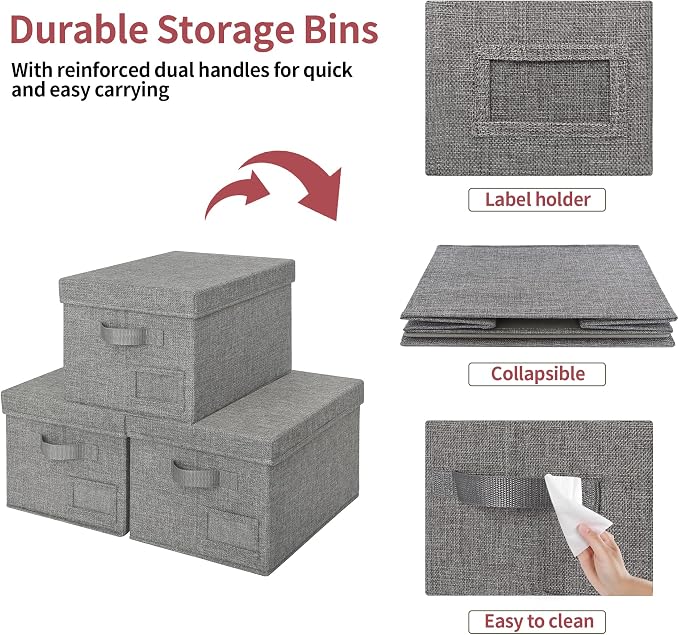 GRANNY SAYS Fabric Bins with Lids, Storage Baskets - Image 6