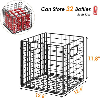 Cidaziya 4-Pack Metal Storage Crates, 32QT Stackable Collapsible Storage Bins - Image 2