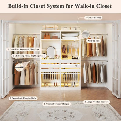 Closet System, 5.7-10.4FT Closet Organizer System - Image 5